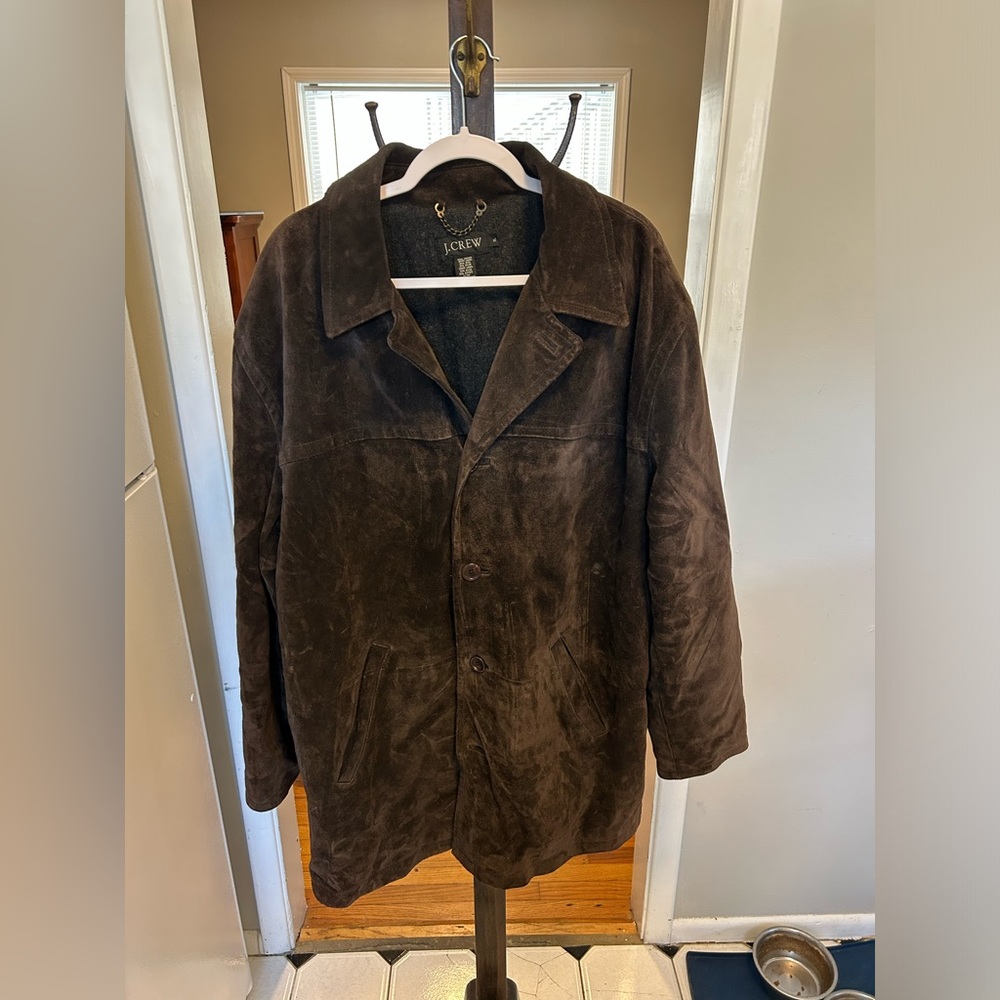 J. Crew Vintage Suede Leather Coat Brown